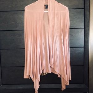 dark-salmon colored cardigan